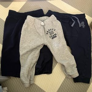 Three Pair Bundle of Baby Boy Sweatpants size 12 months